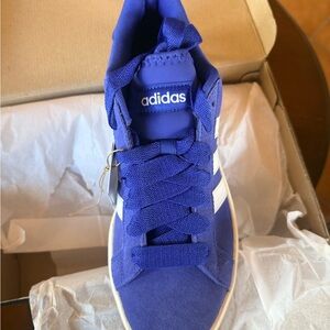 Adidas Men’s Grand Court Base 00’s Blue Sneakers with White Stripes